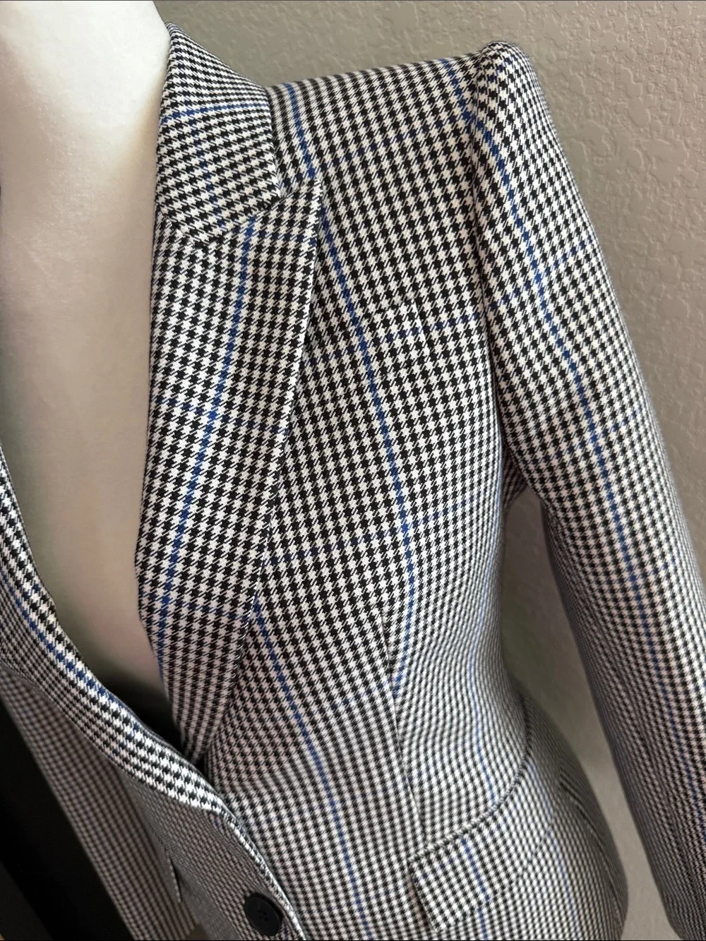 Alexander McQueen Made in Italy Houndstooth Print Blazer/Coat Size 42